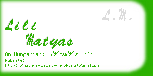 lili matyas business card